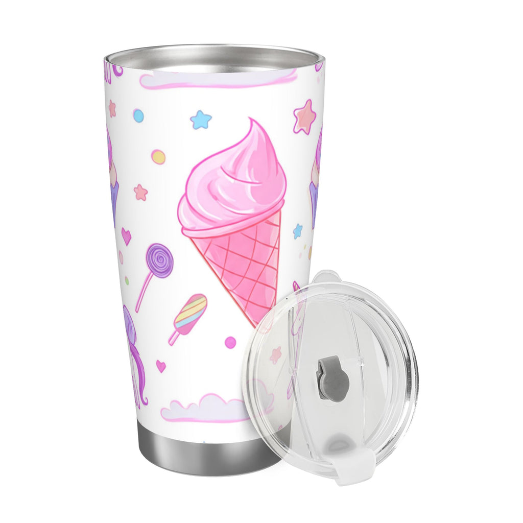 Whimsical Ice Cream Cones 20oz Car Water Bottles Thermoses Cold Water Bottles Coffee Mugs