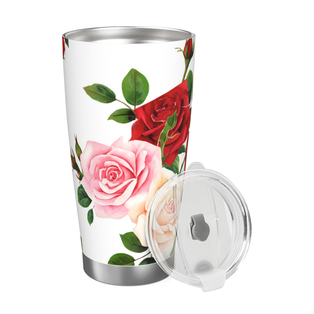 Watercolor Roses 20oz Car Water Bottles Thermoses Cold Water Bottles Coffee Mugs