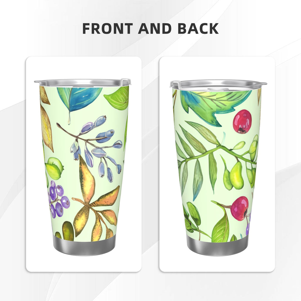 Watercolor Leaves 20oz Car Water Bottles Thermoses Cold Water Bottles Coffee Mugs