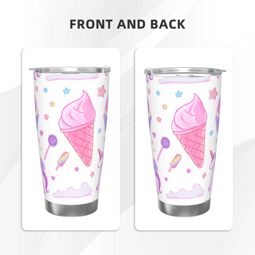 Whimsical Ice Cream Cones 20oz Car Water Bottles Thermoses Cold Water Bottles Coffee Mugs