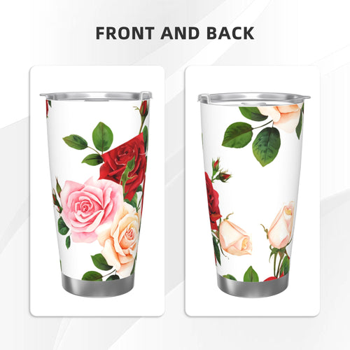 Watercolor Roses 20oz Car Water Bottles Thermoses Cold Water Bottles Coffee Mugs