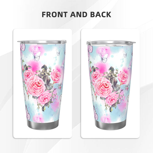 Watercolor Roses 20oz Car Water Bottles Thermoses Cold Water Bottles Coffee Mugs