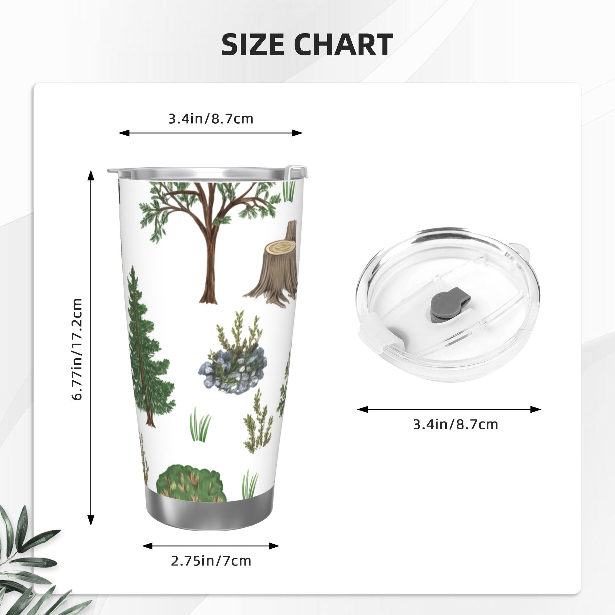 Watercolor Trees 20oz Car Water Bottles Thermoses Cold Water Bottles Coffee Mugs