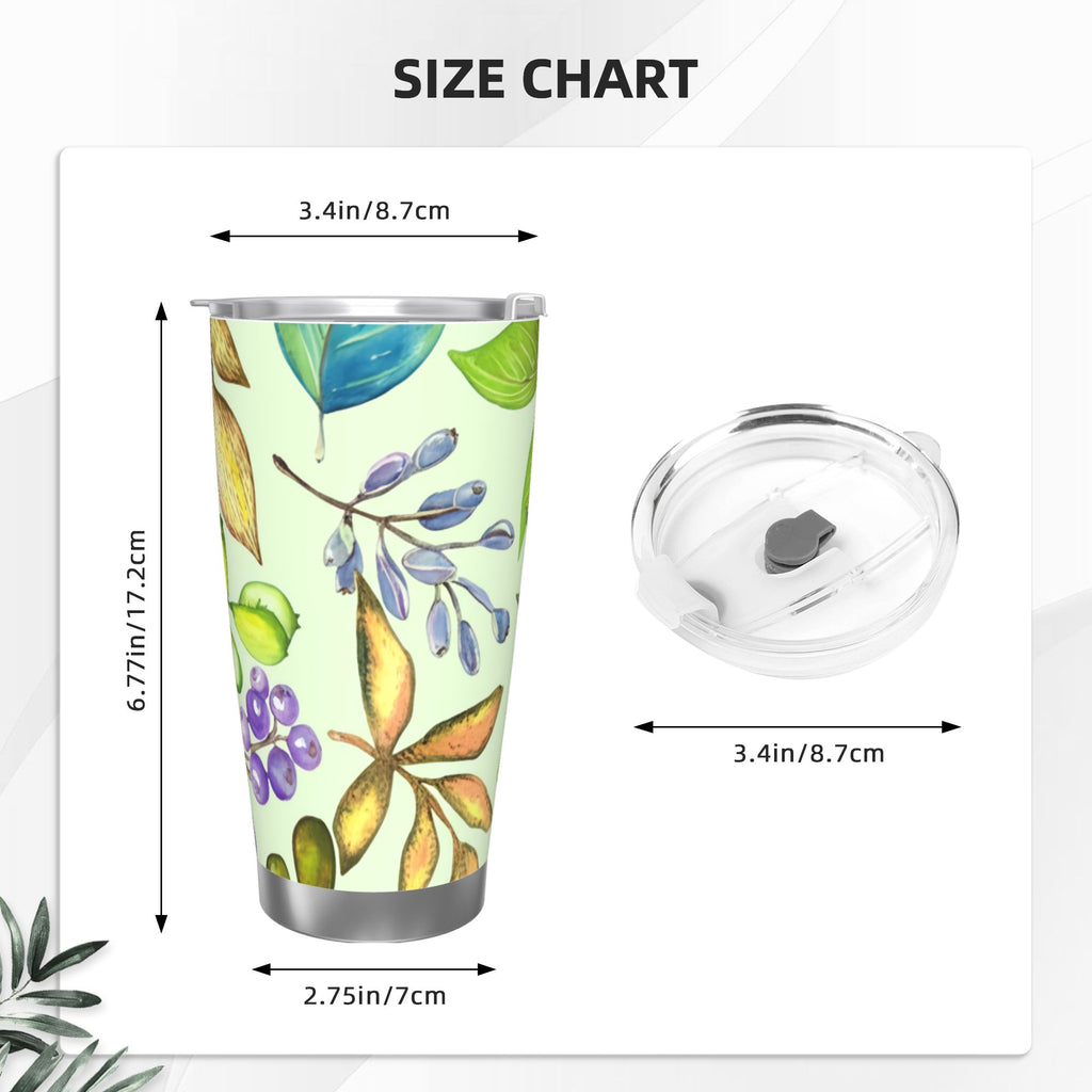 Watercolor Leaves 20oz Car Water Bottles Thermoses Cold Water Bottles Coffee Mugs