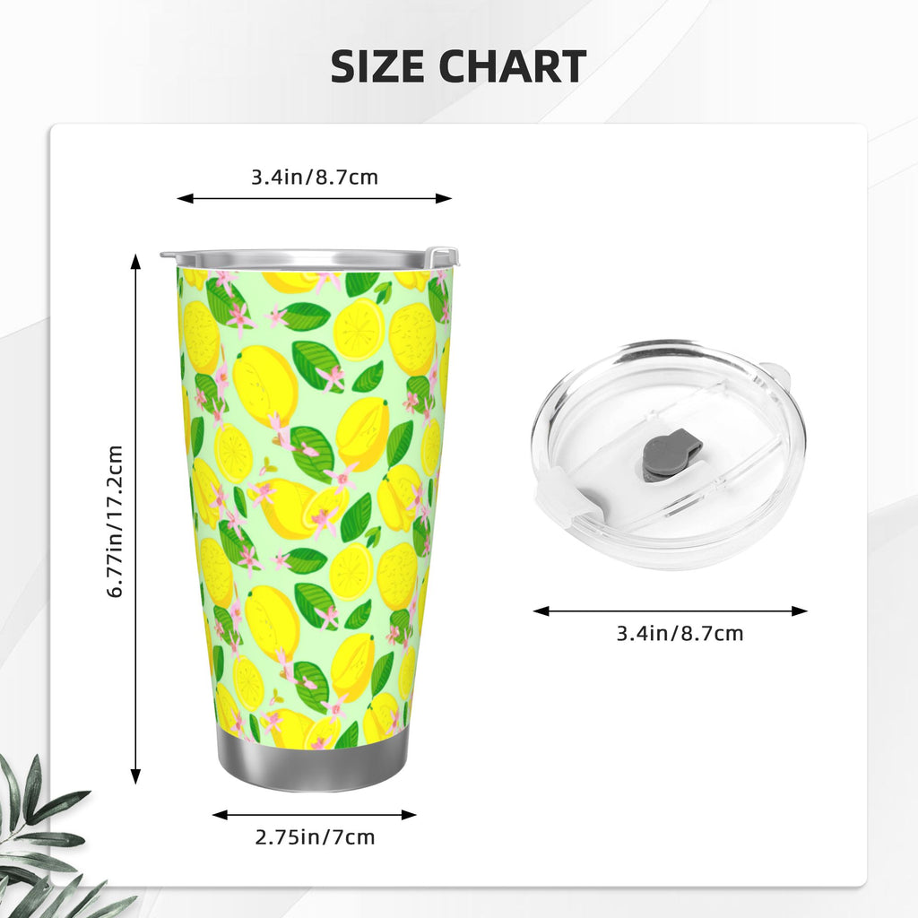 Yellow Lemons 20oz Car Water Bottles Thermoses Cold Water Bottles Coffee Mugs