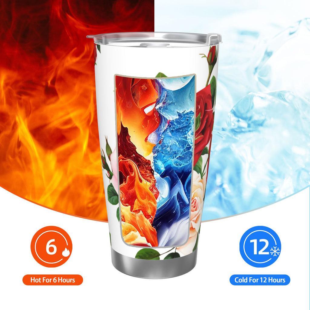 Watercolor Roses 20oz Car Water Bottles Thermoses Cold Water Bottles Coffee Mugs