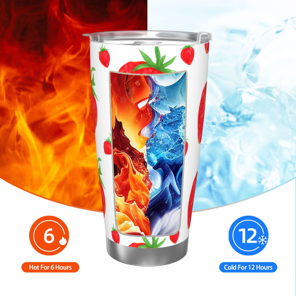 Watercolor Strawberries 20oz Car Water Bottles Thermoses Cold Water Bottles Coffee Mugs