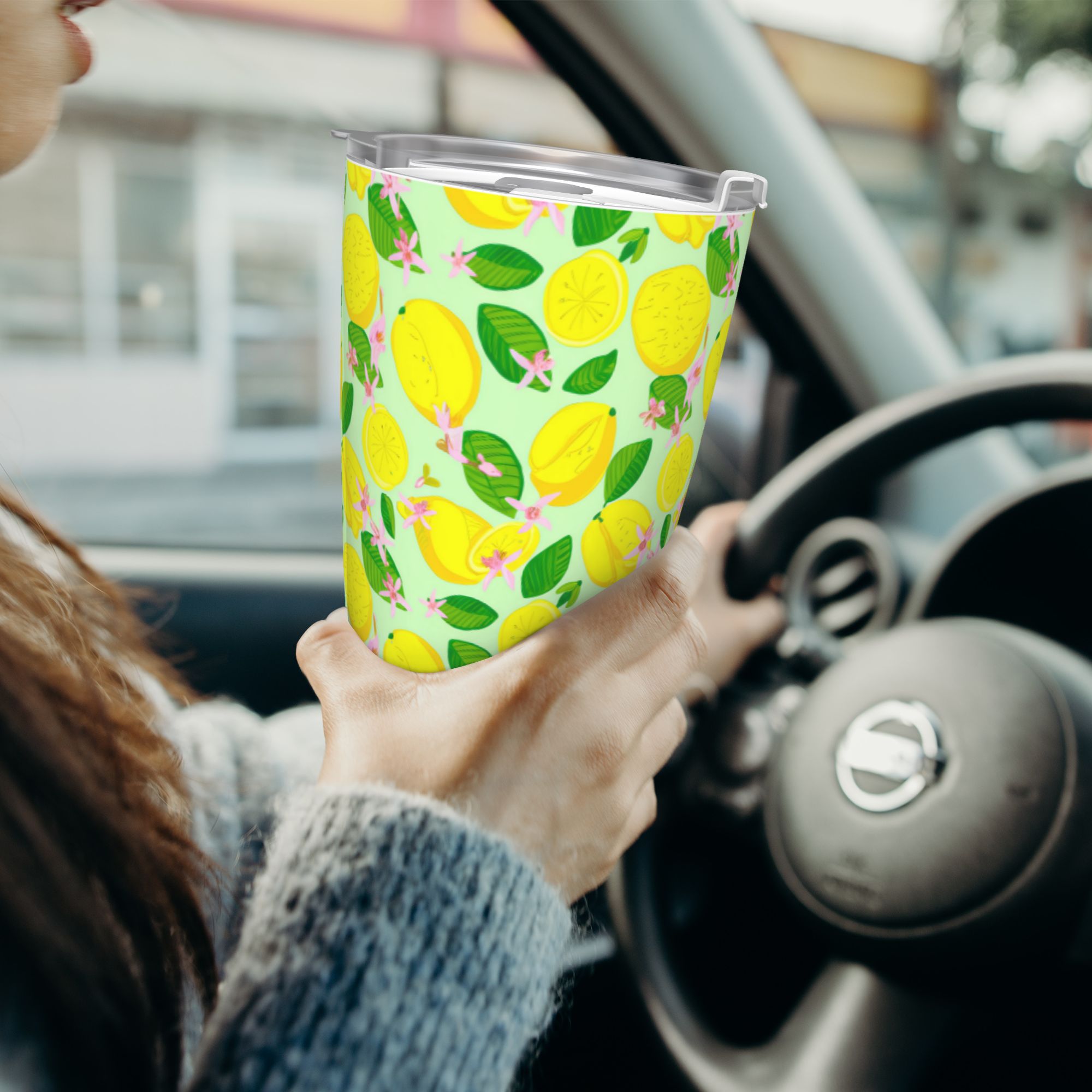 Yellow Lemons 20oz Car Water Bottles Thermoses Cold Water Bottles Coffee Mugs