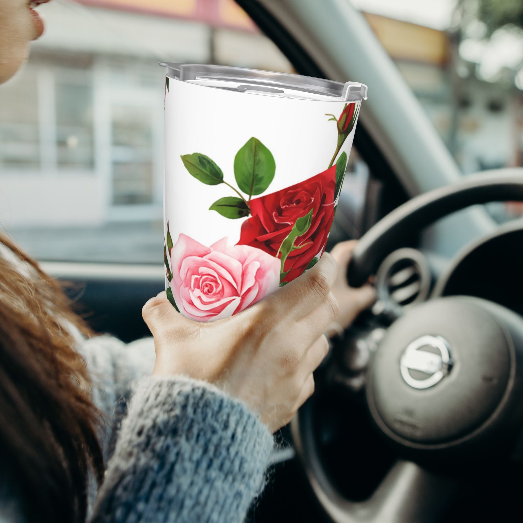 Watercolor Roses 20oz Car Water Bottles Thermoses Cold Water Bottles Coffee Mugs