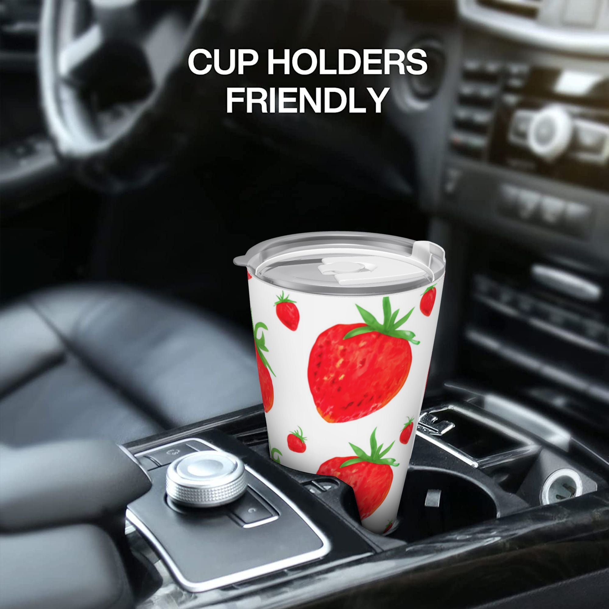 Watercolor Strawberries 20oz Car Water Bottles Thermoses Cold Water Bottles Coffee Mugs
