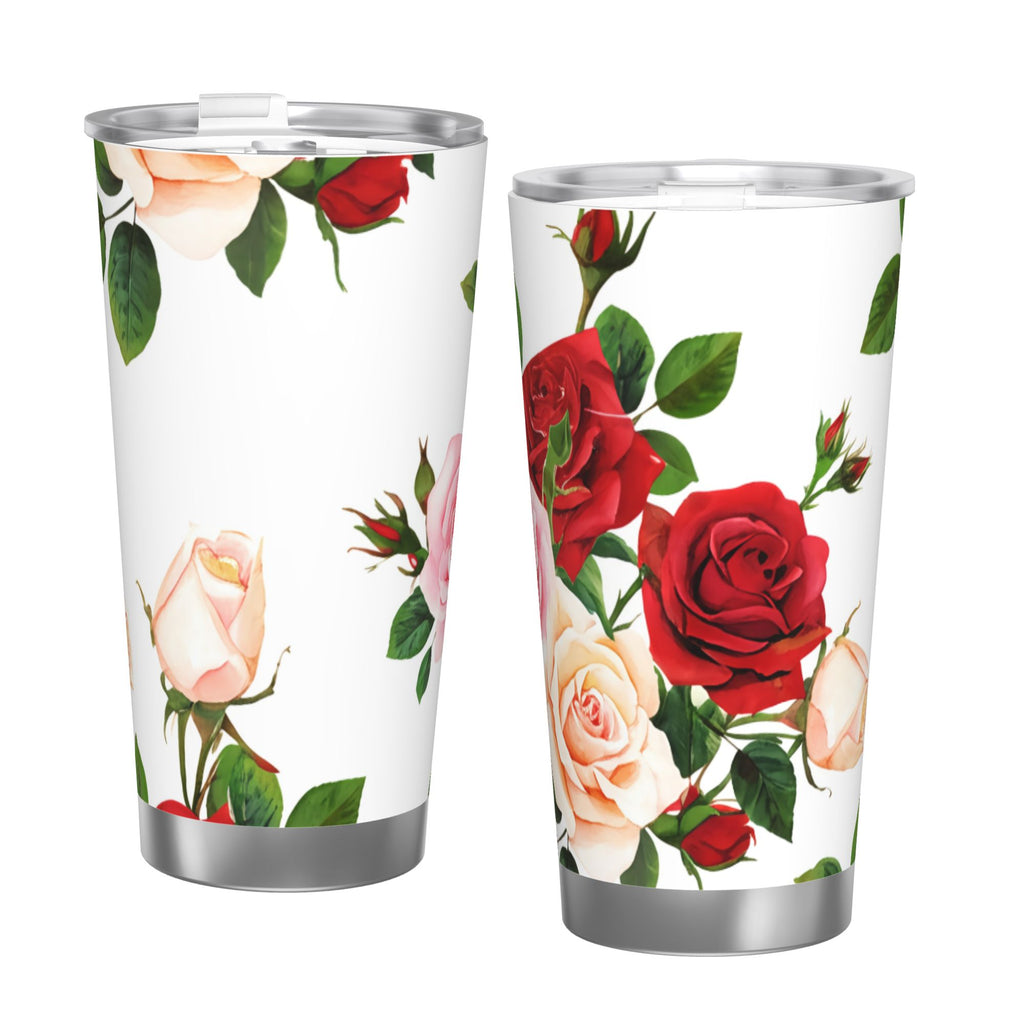 Watercolor Roses 20oz Car Water Bottles Thermoses Cold Water Bottles Coffee Mugs