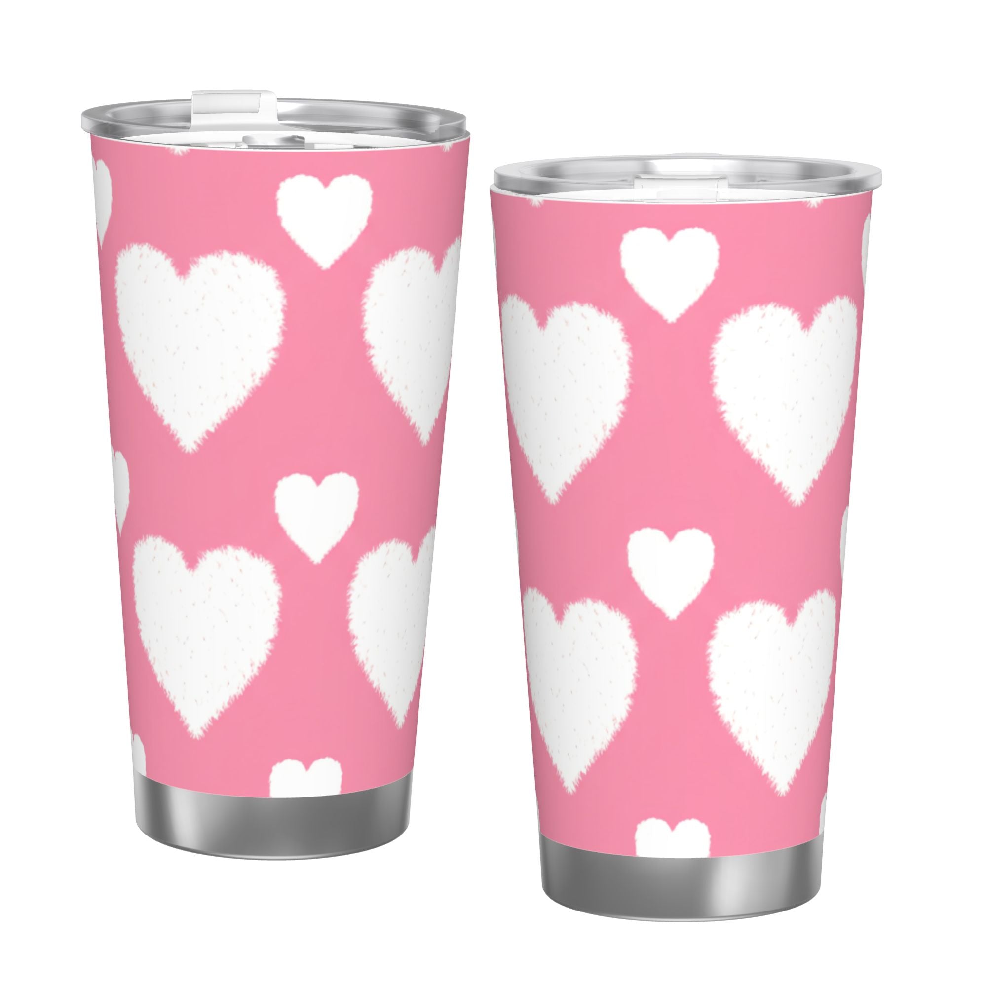 White Hearts 20oz Car Water Bottles Thermoses Cold Water Bottles Coffee Mugs
