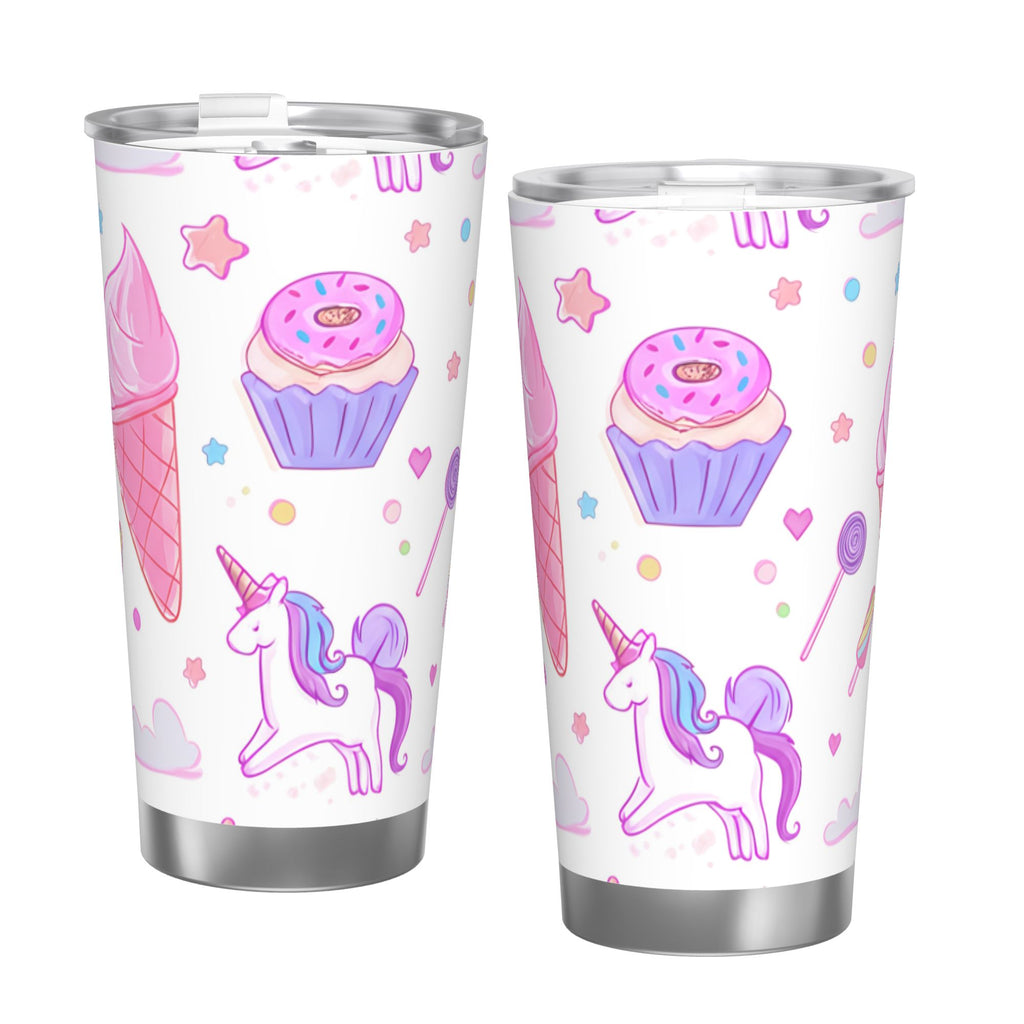 Whimsical Ice Cream Cones 20oz Car Water Bottles Thermoses Cold Water Bottles Coffee Mugs